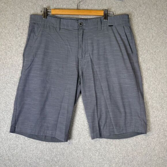 Travis Mathew Mens Size 36 Flat Front Dress Shorts Black White Check Pockets - Picture 1 of 7